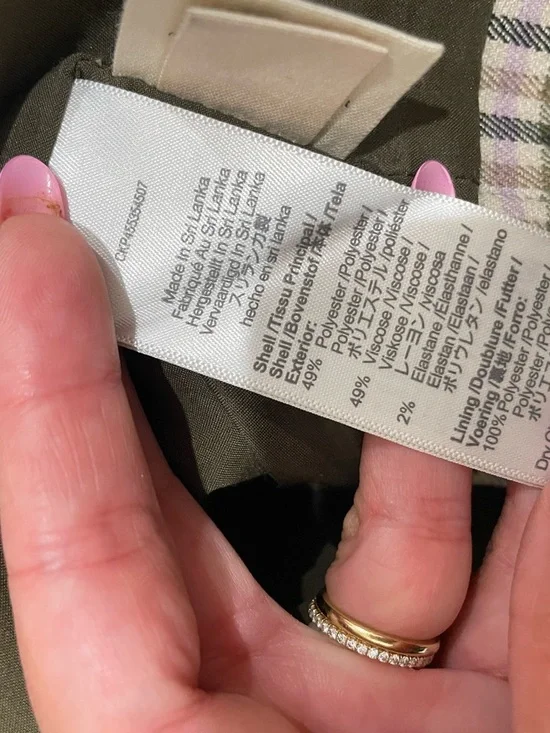 Madewell Plaid Oversized Spring Blazer Purple Green Tan Size Medium Professional - Picture 14 of 14